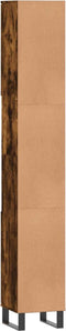 vidaXL - Badkamerkast - 30x30x190 - cm - bewerkt - hout - gerookt - eikenkleurig