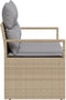 vidaXL - 2-Zits - Tuinbank - met - Opbergruimte - & - Kussens - - - Beige - Poly - Rattan