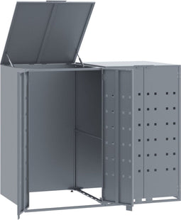 vidaXL - Containerberging - voor - 2 - containers - 138x79x117 - cm - staal - grijs