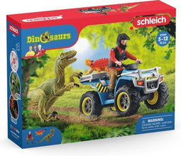 Schleich Dinosaurs - Speelfigurenset Vlucht op de Quad voor Velociraptor - Inclusief gedetailleerde figuurtjes