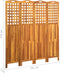 vidaXL - Kamerscherm - met - 4 - panelen - 161x2x170 - cm - massief - acaciahout