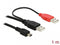 Delock 2x USB2.0-A male / USB mini 5-pin - Micro USB B Kabel - 3 meter - Zwart