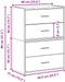vidaXL - Kasten - met - 2 - lades - 2 - st - 60x31x40 - cm - bewerkt - hout - bruin - eiken