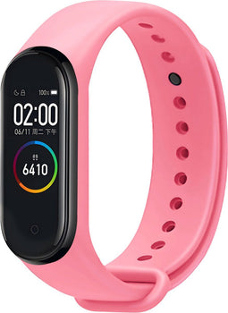 iMoshion Bandje Geschikt voor Xiaomi Mi Band 3 / 4 - iMoshion Siliconen band inkliksysteem ronde sluiting - Roze