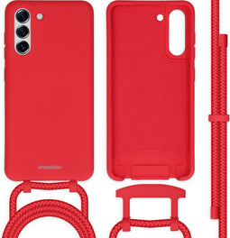 iMoshion Hoesje Geschikt voor Samsung Galaxy S21 FE Hoesje Met Koord - iMoshion Color Backcover met afneembaar koord - Rood