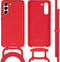 iMoshion Hoesje Geschikt voor Samsung Galaxy S21 FE Hoesje Met Koord - iMoshion Color Backcover met afneembaar koord - Rood