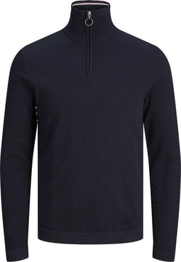 JACK&JONES JORELI KNIT HIGH NECK ZIP PS - Heren Trui - Plus Size - Donkerblauw