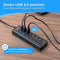Nuvance Usb Hub - 3.0 – 7 Poorten - Usb Splitter – USB C Hub/Adapter - Universeel - Aan/Uit Switch -