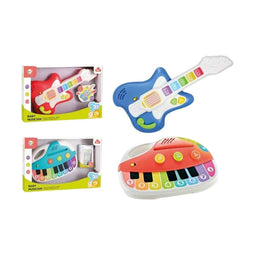 Kindergitaar - 22 x 15 x 2 cm - met geluid - Multicolour
