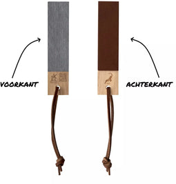 Robert Herder IBEX Pocket Strop Paddle – Natuursteen en Leer – Korrel 1000 – Fijn 10 micron – 135x30x18 mm