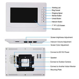 Video-intercomset 7 inch - 700TVL IR-nachtzicht - 100 meter bereik - (1 camera + 2 schermen)