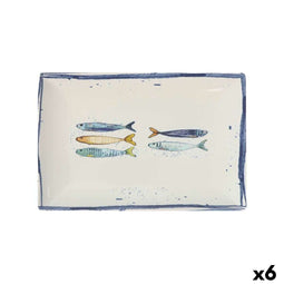Serveerschaal La Mediterránea Peixe Rechthoekig Vissen 30 x 20 x 2,5 cm (6 Stuks)
