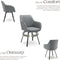tectake® Draaibare Eetkamerstoel Alicon - Gestoffeerd - Comfortabele 360° Draaiing