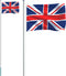 vidaXL - Vlag - met - vlaggenmast - Verenigd - Koninkrijk - 6,23 - m - aluminium