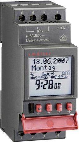 Müller SC 28.11 pro4 12V ACDC DIN-rail schakelklok Digitaal 12 V/DC, 12 V/AC 16 A/250 V