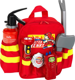 Klein Toys brandweerrugzak - 28x25x8,5 cm - incl. accessoires en verstelbare riemen - rood geel