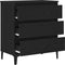 vidaXL - Dressoir - Zwart - Eiken - 60x35x70 - cm - Bewerkt - Hout