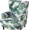 Fauteuil SANDSET met voetenbank Stof Lichtgroen