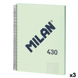 Notitieboekje Milan 430 Groen A4 80 Lakens (3 Stuks)