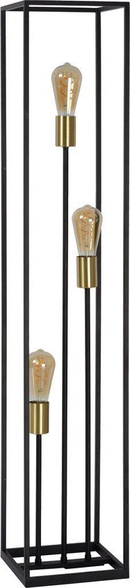 Lucide RUBEN - Vloerlamp - 3xE27 - Hoogte 1,20m - Zwart