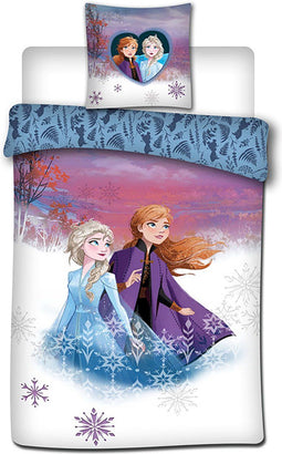 Disney Frozen Dekbedovertrek - 140 x 200 cm + 1 kussensloop 63 x 63 cm - Polyester