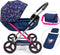 Bayer Cosy Poppenwagen incl. Luiertas Design hartjes met zeemeermin - Doll Pram - opvouwbaar