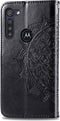 Hoesje Met Pasjeshouder Geschikt voor Motorola Moto G8 Power - Mandala Bookcase - Zwart