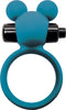 Vibrerende cockring waterdicht met clitoris stimulator - blauw