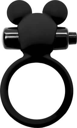 Vibrerende cockring waterdicht met clitoris stimulator - zwart