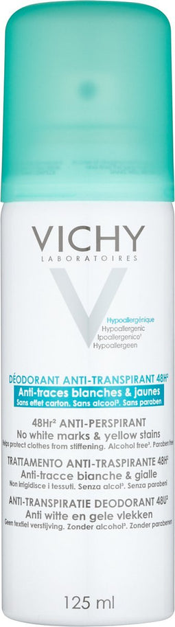 Vichy Anti-Transpiratie Deodorant 48u Tegen Witte en Gele Vlekken - Spray 125ml