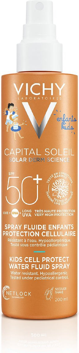 Vichy Capital Soleil Cell Protect Fluïde Spray Kids SPF50+ 200ml - zonnebescherming voor kinderen - voor lichaam en gezicht