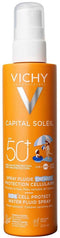 Vichy Capital Soleil Cell Protect Fluïde Spray Kids SPF50+ 200ml - zonnebescherming voor kinderen - voor lichaam en gezicht