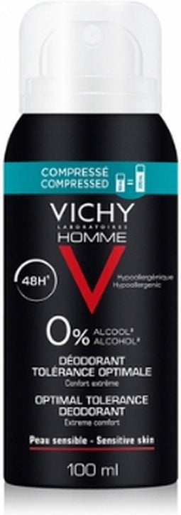 Vichy Homme Deodorant 48u Optimale Tolerantie - Spray 100ml