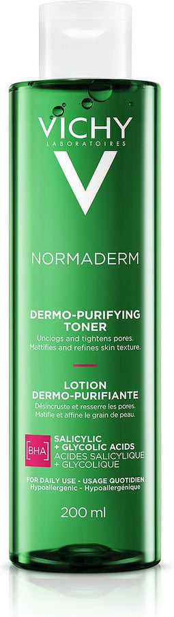 Vichy Normaderm Zuiverende Lotion - Gevoelige Huid, met Neiging tot Acne - Salicylzuur en Glycolzuur - 200ml