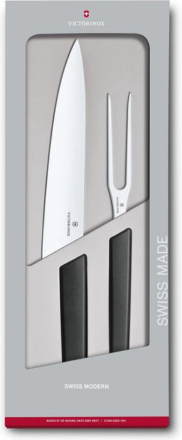 Victorinox Swiss Modern messenset 2-delig - Vleesvork - Zwart