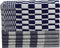 vidaXL - 10-delige - Keukendoekenset - katoen - blauw - en - wit