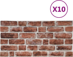 vidaXL 10 st Wandpanelen 3D donkerbruine baksteen EPS