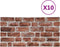 vidaXL 10 st Wandpanelen 3D donkerbruine baksteen EPS