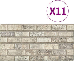 vidaXL - 10 - st - Wandpanelen - 3D - zandkleurige - baksteen - EPS