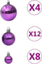 vidaXL - 100-delige - Kerstballenset - paars
