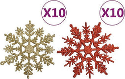 vidaXL - 108-delige - Kerstballenset - goud - en - rood