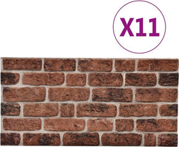 vidaXL 11 st Wandpanelen 3D donkerbruine baksteen EPS