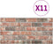 vidaXL 11 st Wandpanelen 3D donkerbruine en grijze baksteen EPS