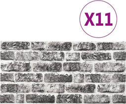 vidaXL - 11 - st - Wandpanelen - 3D - donkergrijze - baksteen - EPS