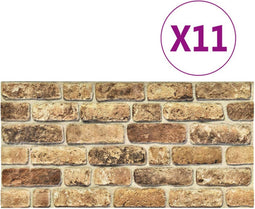 vidaXL 11 st Wandpanelen 3D donkerzandkleurige baksteen EPS