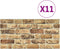 vidaXL 11 st Wandpanelen 3D donkerzandkleurige baksteen EPS