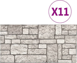 vidaXL 11 st Wandpanelen 3D grijze baksteen EPS