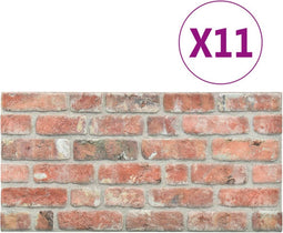 vidaXL 11 st Wandpanelen 3D rode baksteen EPS