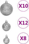 vidaXL - 111-delige - Kerstballenset - polystyreen - zilverkleurig