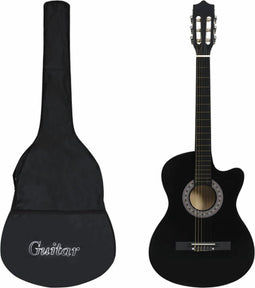 vidaXL - 12-delige - Gitaarset - met - 6 - snaren - western - klassiek - 38" - zwart